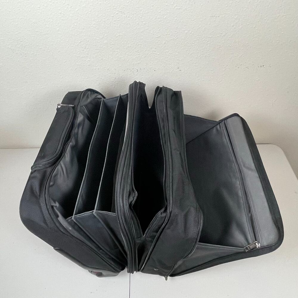 TUMI Alpha 26103D4 Black Nylon Deluxe Expandable Wheeled Rolling Briefcase Bag - Picture 13 of 16